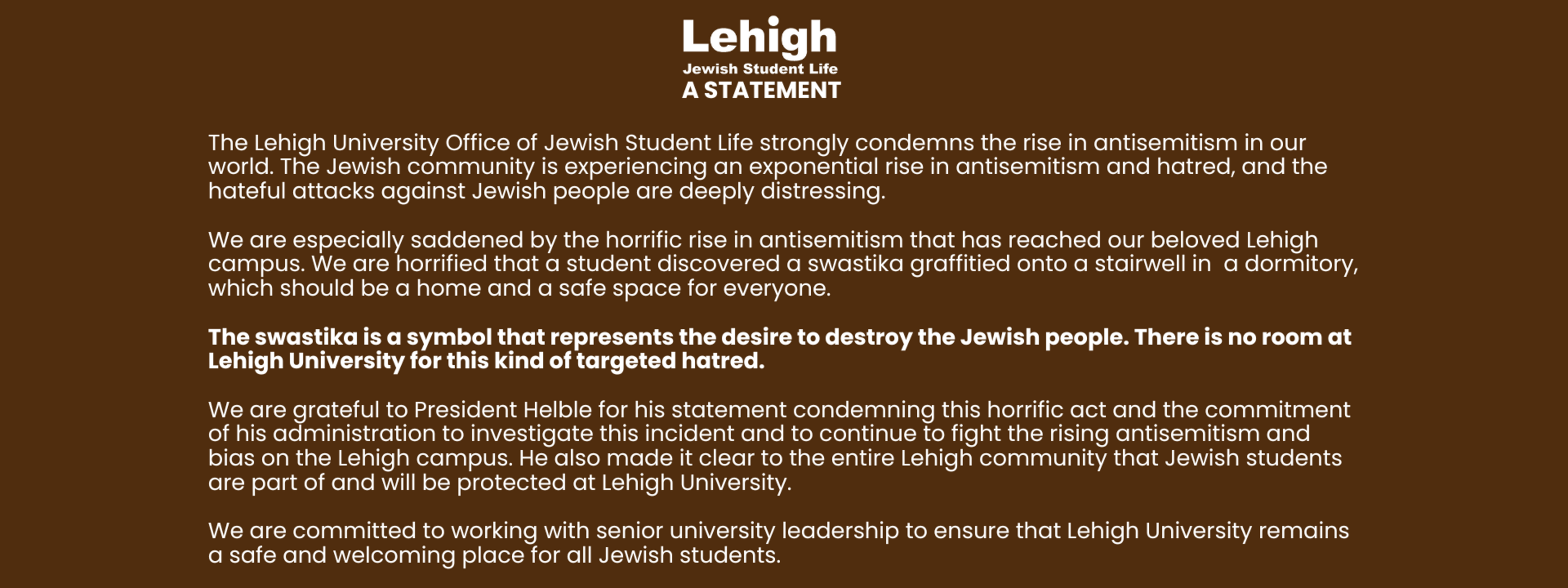 Antisemitism Statement